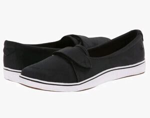 Grasshoppers NEW Shelbourne Ortholite Comfort Slip On Loafer 8WW Black White